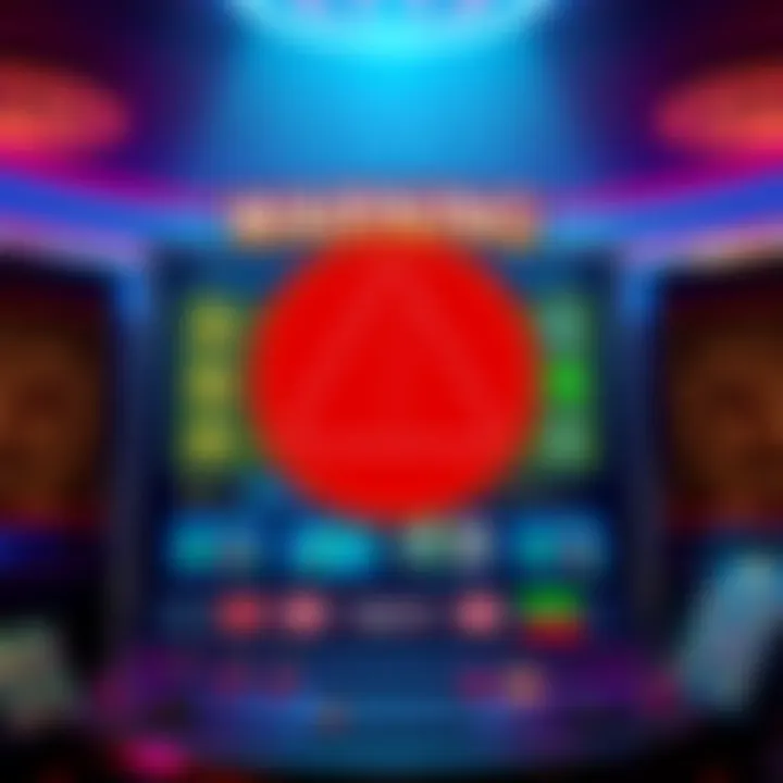A warning graphic showing the game 'The Links of Ra Cashingo' with a red alert symbol, highlighting issues with rigged payouts.