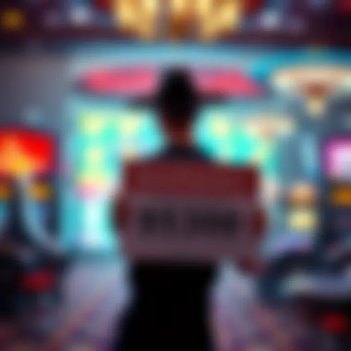 A player holds up a sign warning the gambling community about North Casino's alleged theft of money, with a casino backdrop in the background