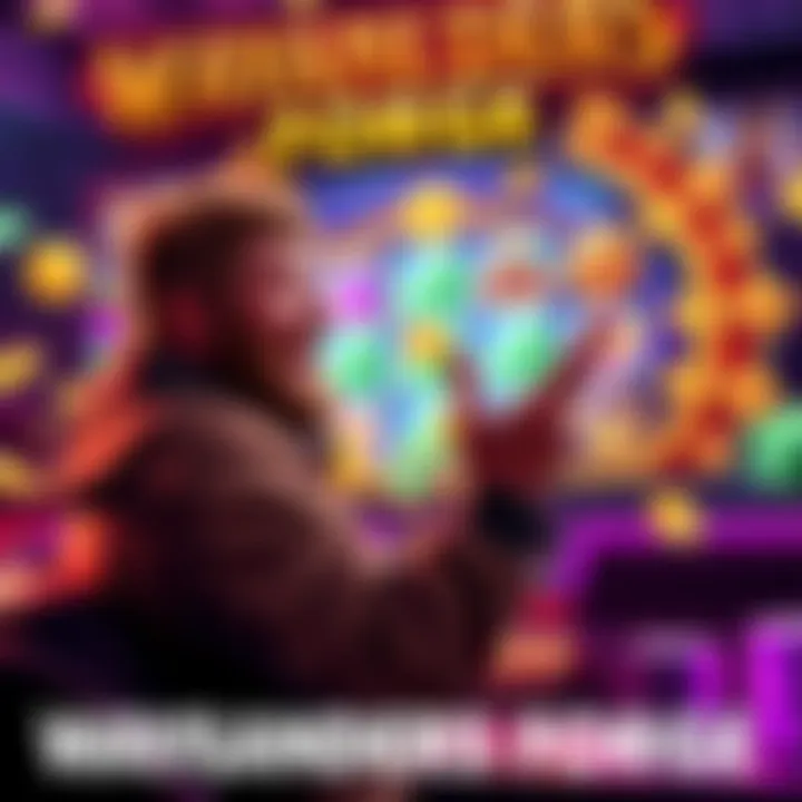 Waylanders Forge Game Spin A player celebrating a big win on Waylanders Forge, showcasing vibrant game graphics and cash rewards on the screen.