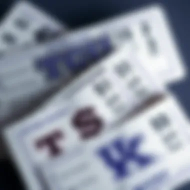 A visual representation of betting slips with TCU and Kentucky logos, illustrating a $5 wager on sports spreads.