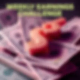 A graphic showing a fun guessing game with $5 prize, featuring dollar bills and a question mark