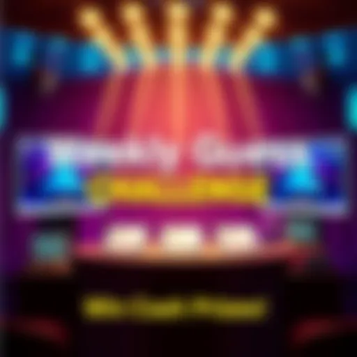 Weekly Guess Challenge A colorful graphic promoting the Weekly Guess Challenge with cash prizes and guessing prompts