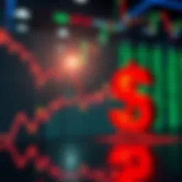 A graphic showing a downward trend in stock prices with a large red dollar sign representing heavy losses.