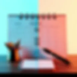 A split image showing a calendar for monthly reports and a notepad for weekly reports, highlighting the choice between two reporting styles.