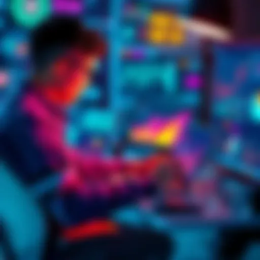 A person sitting at a desk with a laptop, analyzing graphs and charts related to the igaming industry.