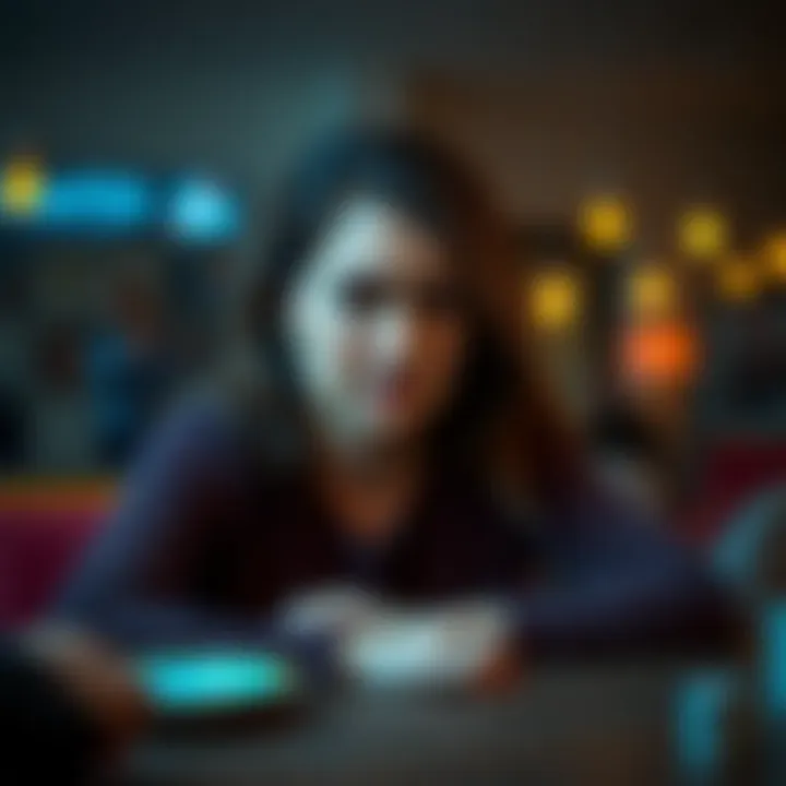 Wife sitting alone with sad expression A woman looks distressed while sitting at a table, reflecting on her husband's gambling addiction and emotional distance in their relationship.