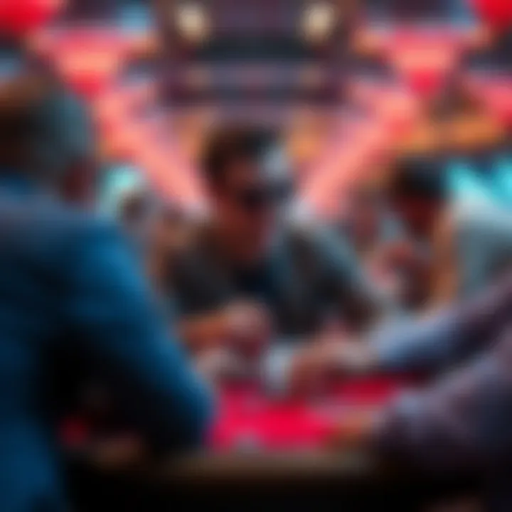 Will Kassouf surrounded by players at a poker table, talking animatedly during a WSOP game