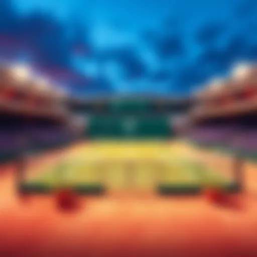 A tennis court with Wimbledon branding, showing betting odds and expert picks