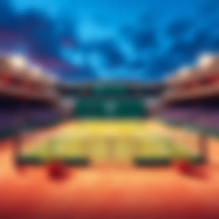 A tennis court with Wimbledon branding, showing betting odds and expert picks