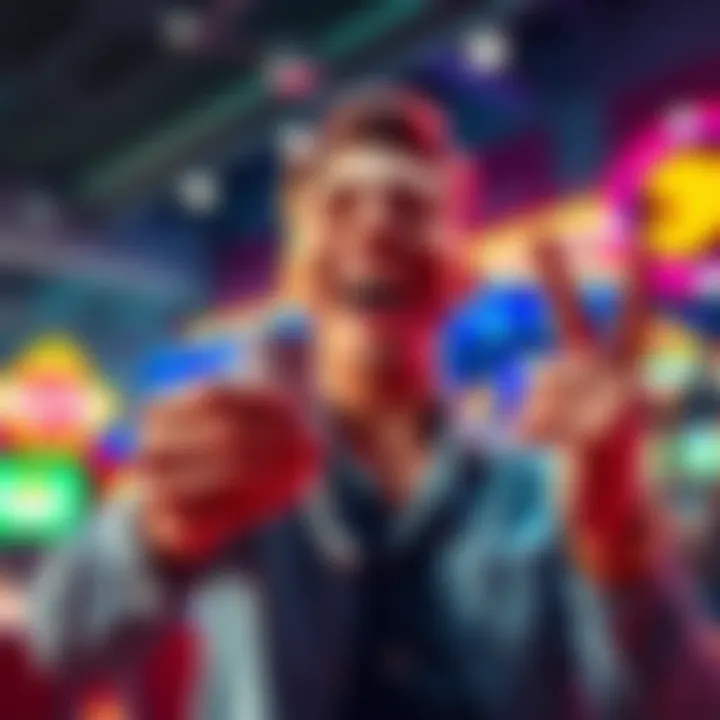 Winning at Parx Casino A person celebrating a $405 win at Parx Casino, holding casino chips with a joyful expression