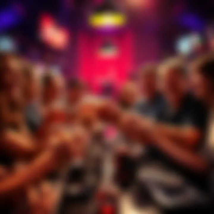 A group of friends celebrating a successful bet with drinks and smiles, showing excitement for their next wager.