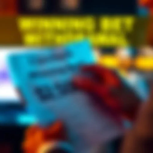 A person looking at a bank statement with a winning bet amount and a clawback notice in the background.