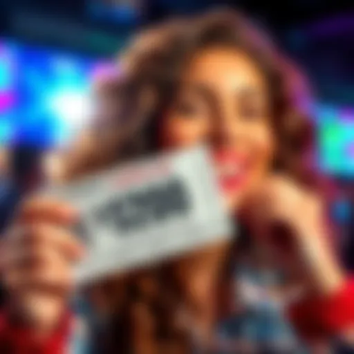 A person holding a lottery ticket with a big smile, celebrating a $200 win from a $1 purchase.