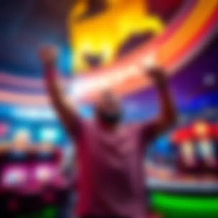 A player celebrating a big win at the Horseshoe Indianapolis casino, showing excitement after a successful betting strategy