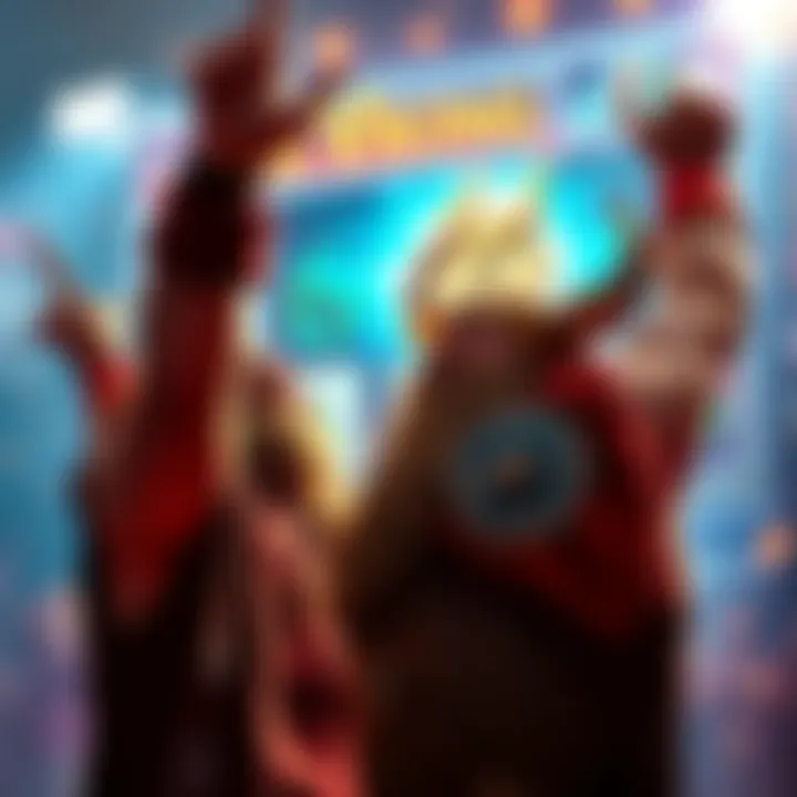 A player celebrating after hitting the hidden 6 scatter in Le Viking with a bright screen showing big wins