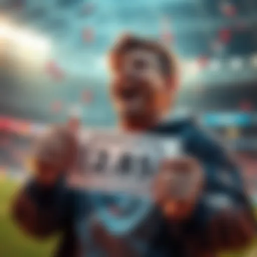 A person celebrating a sports win with a ticket showing odds of 1.85