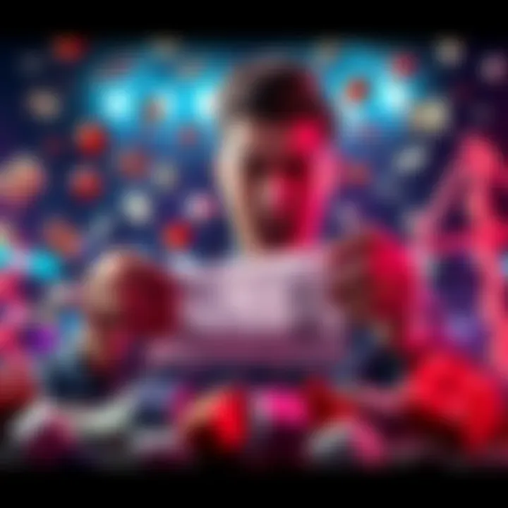 Winning Parlay Bet A person excitedly reviewing their betting slip with symbols of money and dice around them, reflecting the thrill of successful parlay bets.