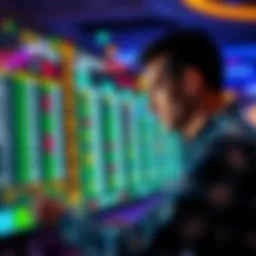A person looking at a betting screen, noticing patterns that seem to change as they prepare to place a bet.