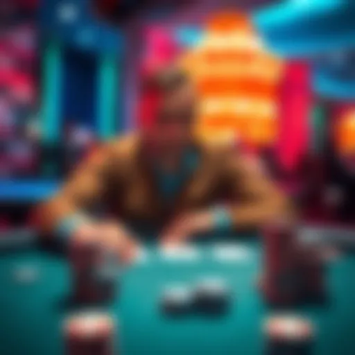 A player sitting at a poker table, focused on their cards, with chips stacked in front, illustrating a high win rate in a soft live game environment.