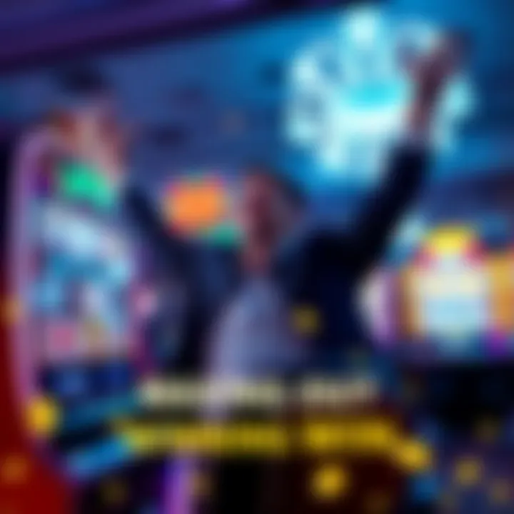 A person celebrating a $20,000 win on a slot machine with a $75 bet in a casino setting.