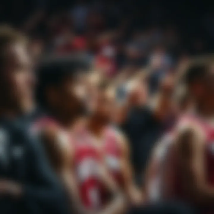 Wisconsin basketball team looking disappointed after a first round loss in the tournament, with fans showing concern over betting outcomes.