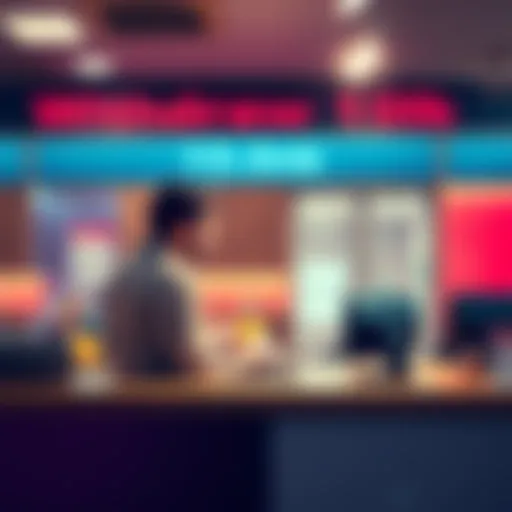 A person at a bank counter discussing the withdrawal of 10,000 dollars with a bank teller.