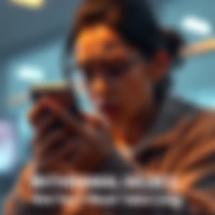 A person anxiously checking their phone for withdrawal updates, with a worried expression