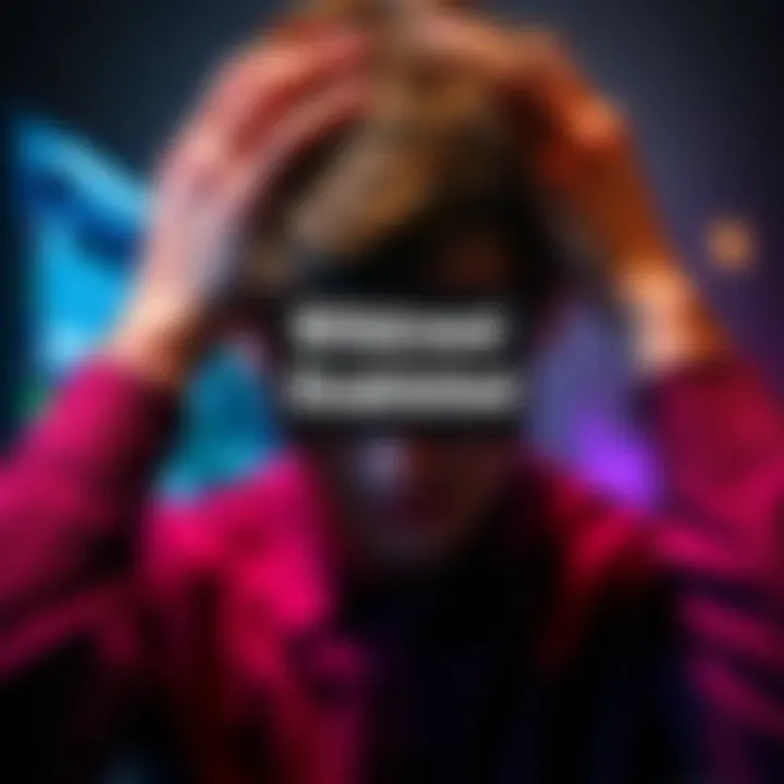 A frustrated person looking at a screen displaying disabled withdrawal options, with hands on their head.