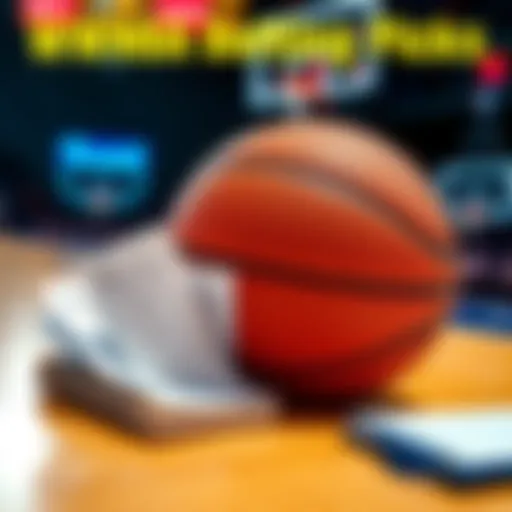 A close-up of a basketball with betting slips and a notebook on a table, symbolizing WNBA betting strategies.