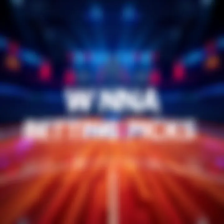 A basketball court with betting odds displayed, highlighting WNBA teams and matchups for June 17, 2026.