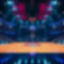 A basketball court with betting odds displayed, showing excitement for WNBA games