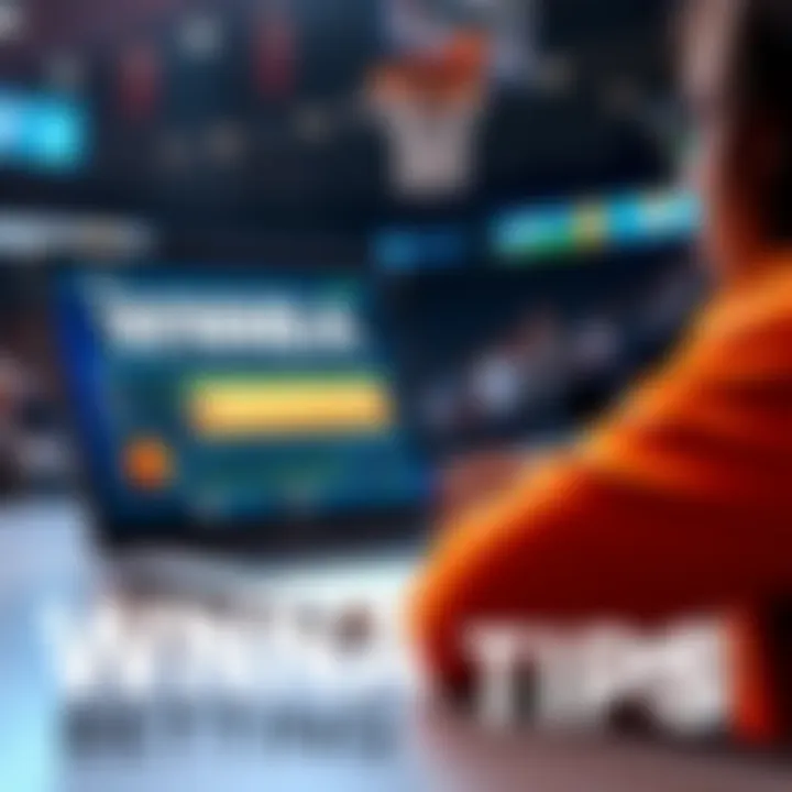 A person analyzing WNBA game stats and betting options on a laptop with basketball graphics on the screen
