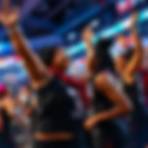 WNBA players joyfully celebrating recent successes with fans at an event, showcasing their enthusiasm for the league's future.