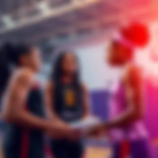 WNBA players talking about a financial offer in a gym setting