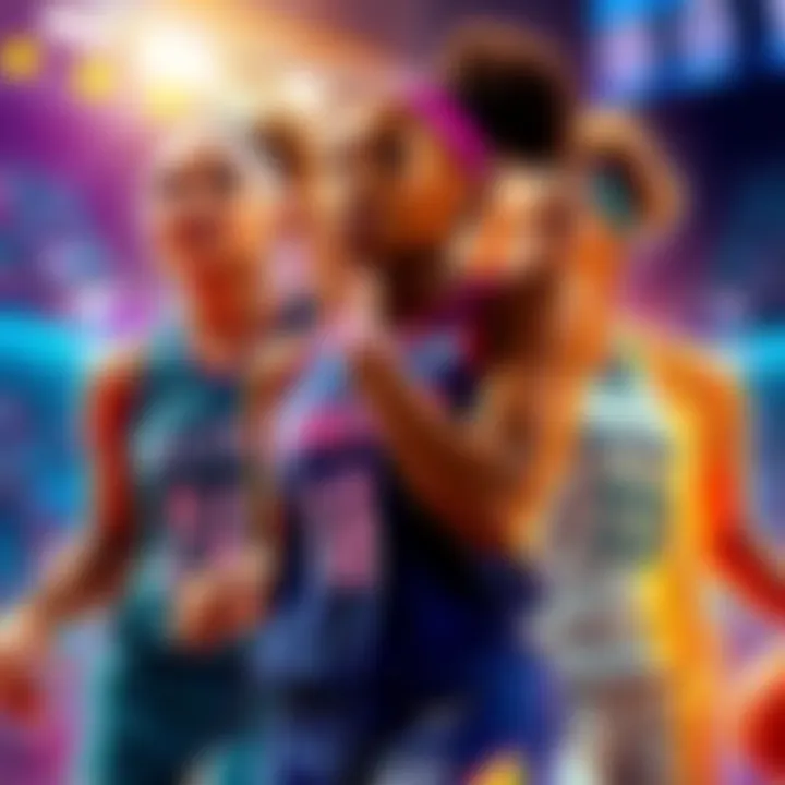 Graphic showing the WNBA prize picker with basketball players and stats for top selections.