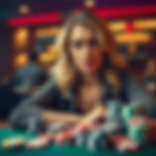 A woman sits at a table with poker chips, looking frustrated and contemplating her relationship with her husband's poker success.