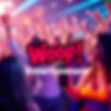 Colorful graphic depicting the excitement of the Woop! launch with people enjoying various entertainment activities.