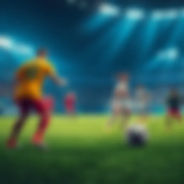 World Cup Matches A soccer field with players in action during the World Cup games, featuring teams from Mexico and South Africa, and South Korea and Czechia.