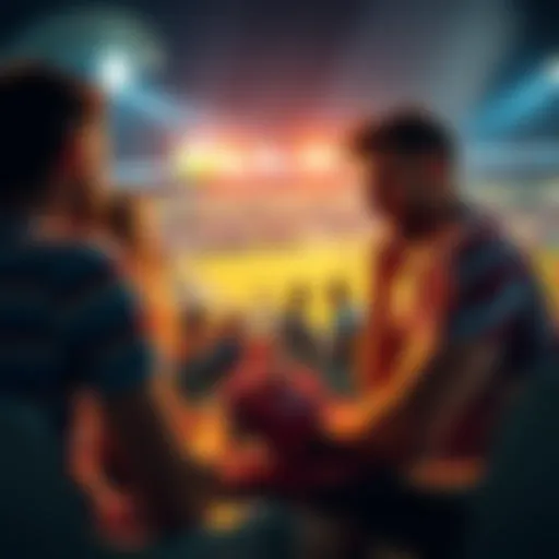 A person placing a casual bet on World Cup matches with friends, enjoying the thrill of the game.