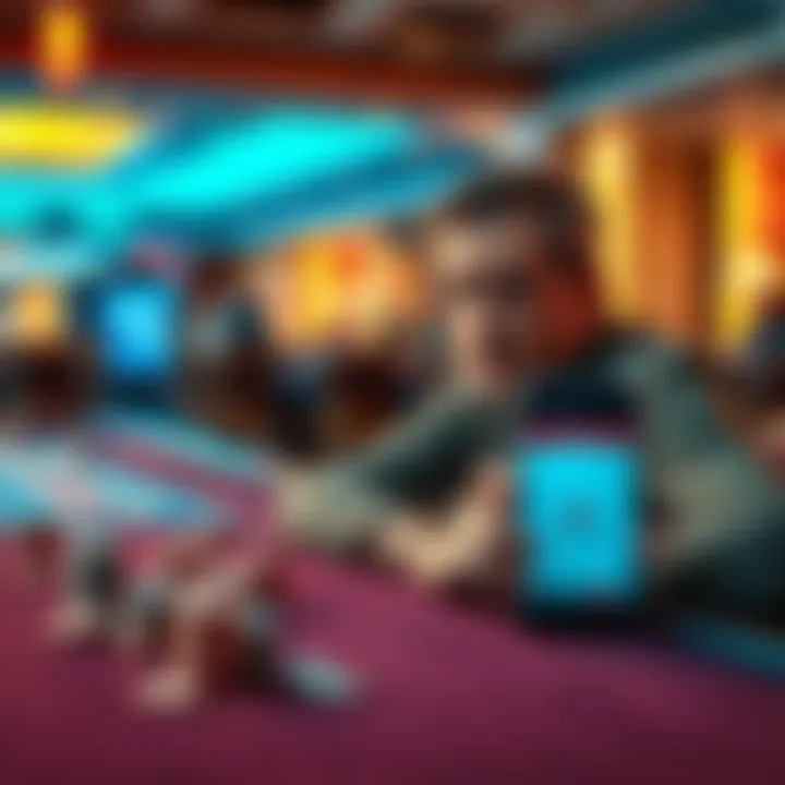 A person with a worried expression sitting at a casino table, glancing at lost chips and a phone showing a pending payout message.