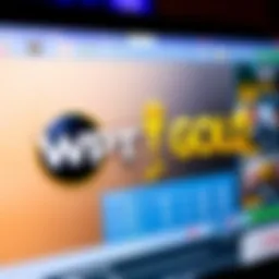 A close-up of the WPT Gold online poker platform displayed on a computer screen, showing player options and features.