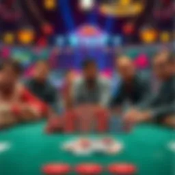 Top poker players at the WSOP 2026 Main Event final table with chips stacked in front of them