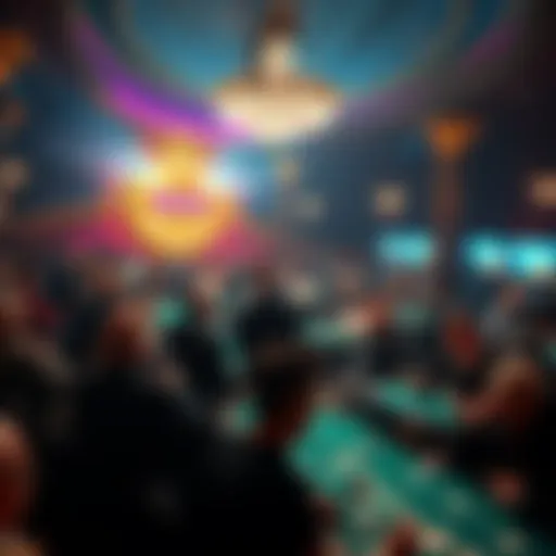 A crowded poker table at the WSOP Main Event showing fewer players than previous years, with empty seats visible.
