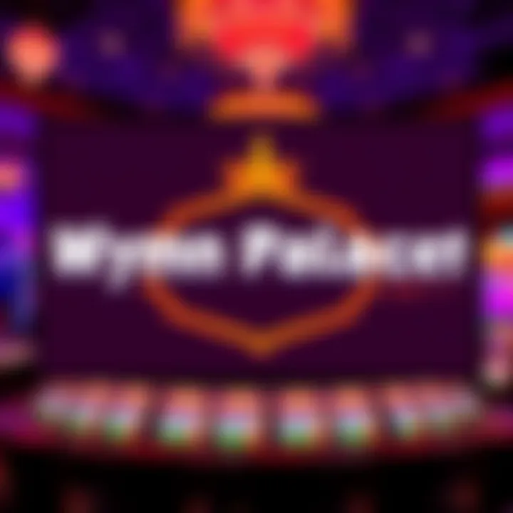 The logo of Wynn Palace Bet displayed on a digital screen with a casino background