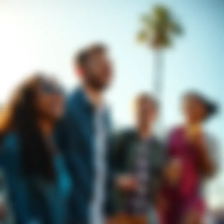 Group of friends laughing and having fun outdoors