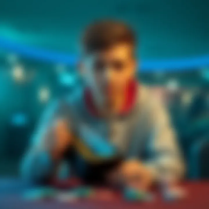 Young Gambler Holding Empty Wallet An 18-year-old looking worried while holding an empty wallet with gambling chips on the table