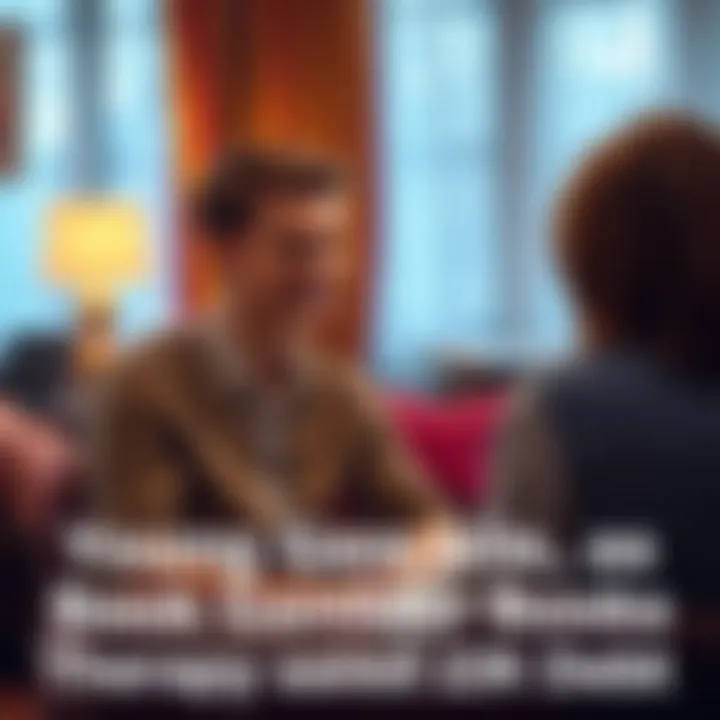 Young Gambler in Therapy A 20-year-old man sits with a therapist in a cozy office, looking hopeful as they discuss his gambling debt.