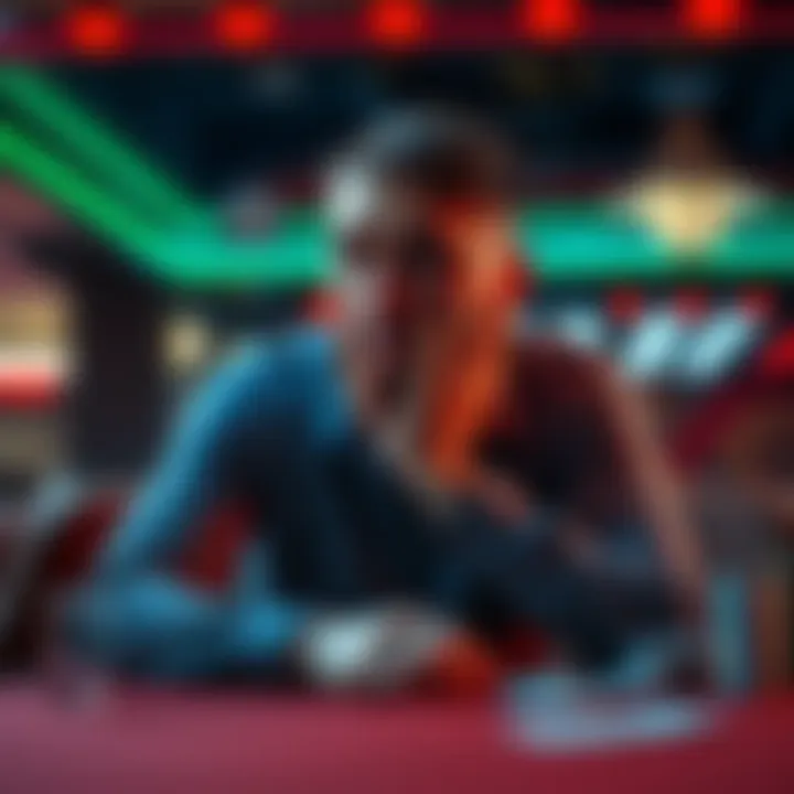 A 25-year-old man looks distressed while sitting at a table, representing the struggles of gambling addiction and debt.