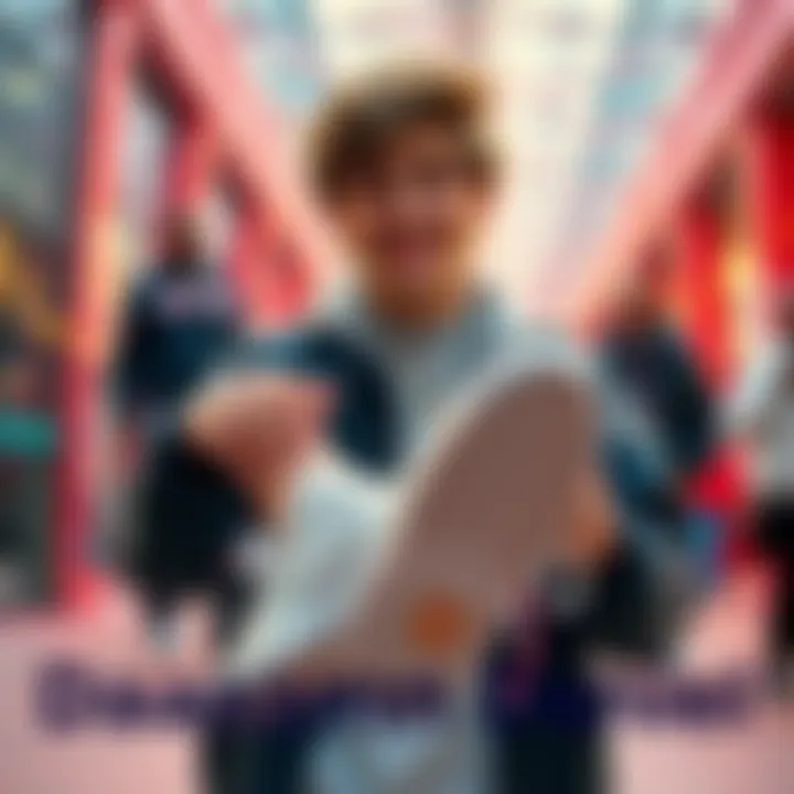A young man showing off his trendy white sneakers and smiling at the camera, embodying the spirit of the viral 'Daaaamn Daniel' trend.