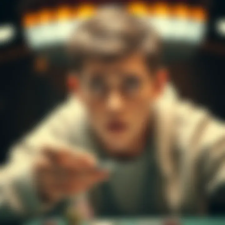 Young man looking worried A young man in his teens looks distressed while holding gambling chips, reflecting his struggle with addiction and loss of trust.